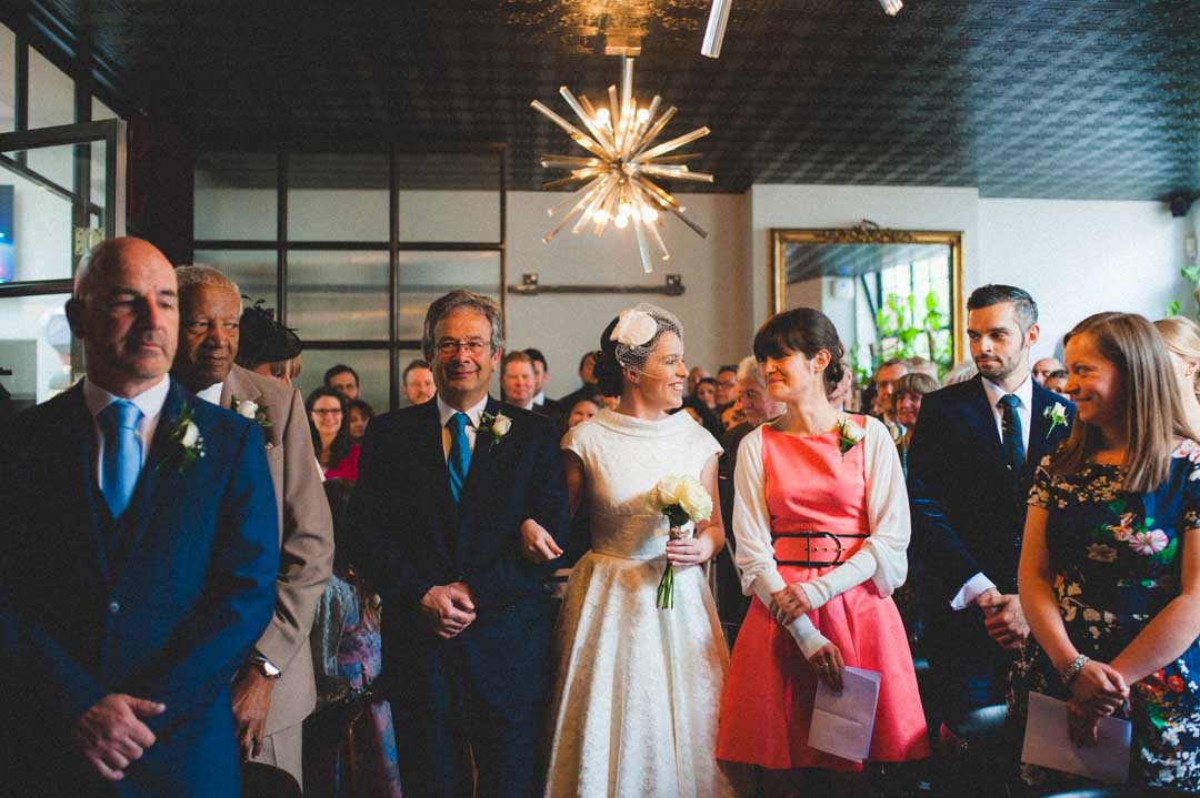 wedding ceremony walking down aisle