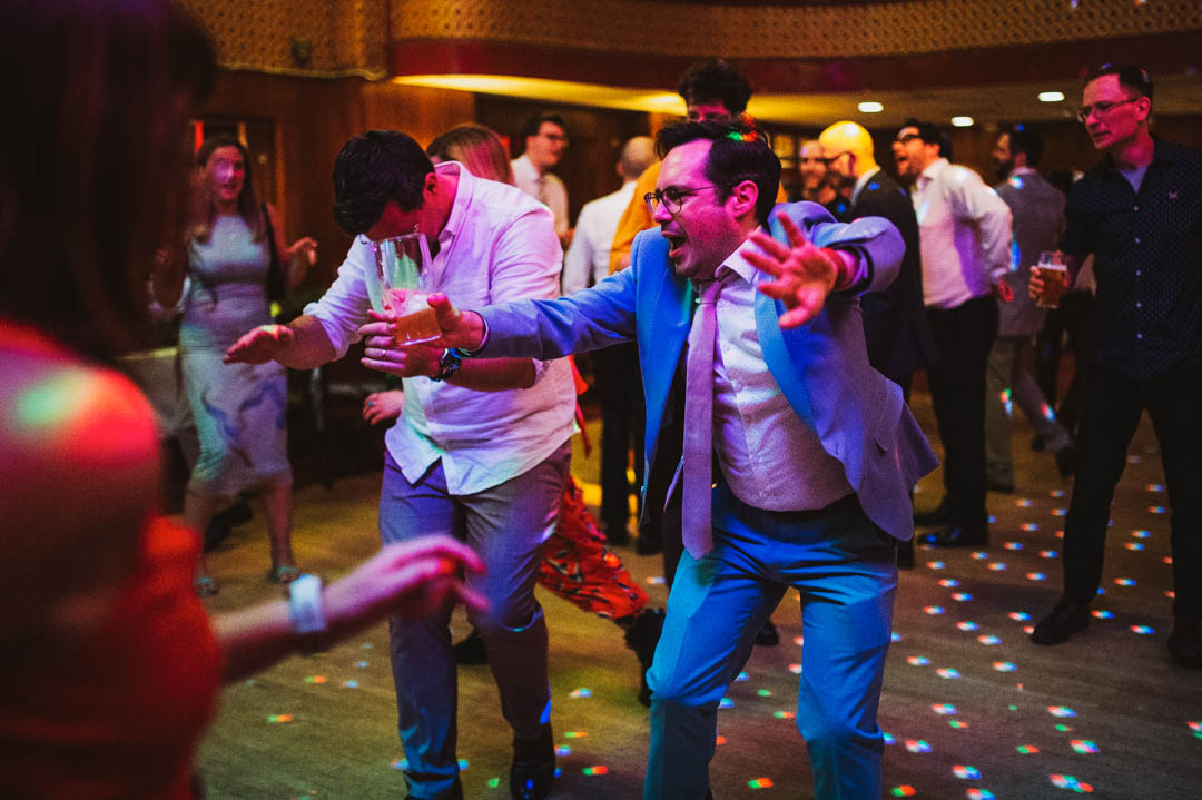wedding guests dancing
