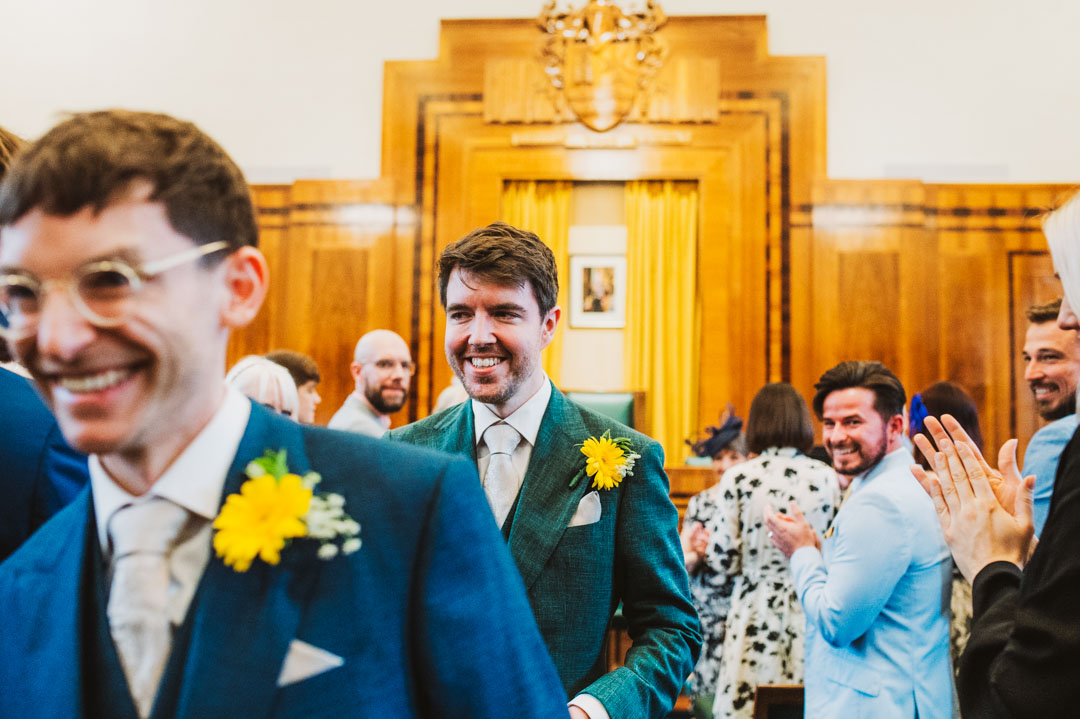 Hackney Town Hall same-sex wedding guests clapping
