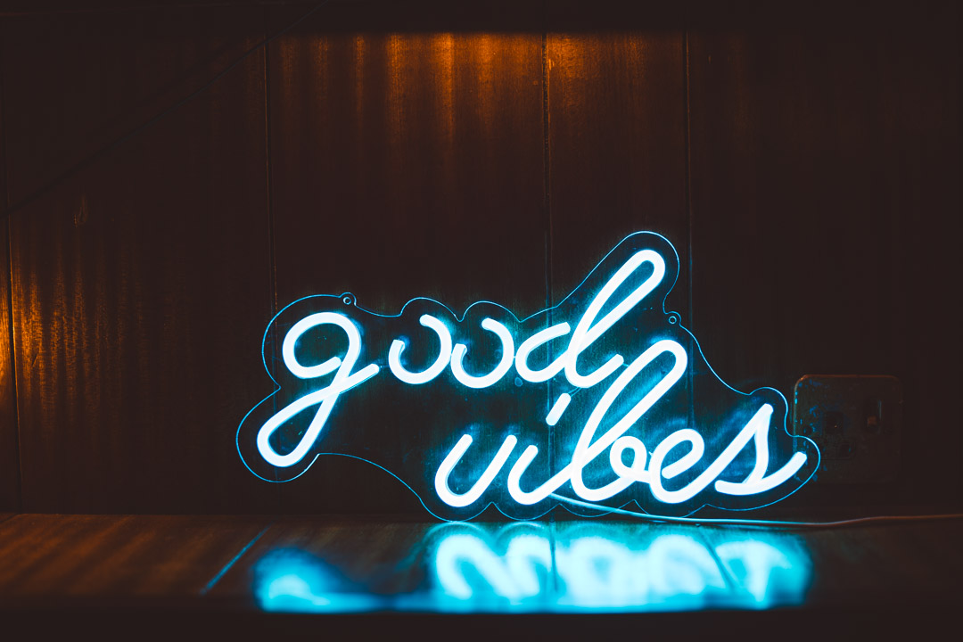 Mildmay Club Wedding neon sign Good vibes