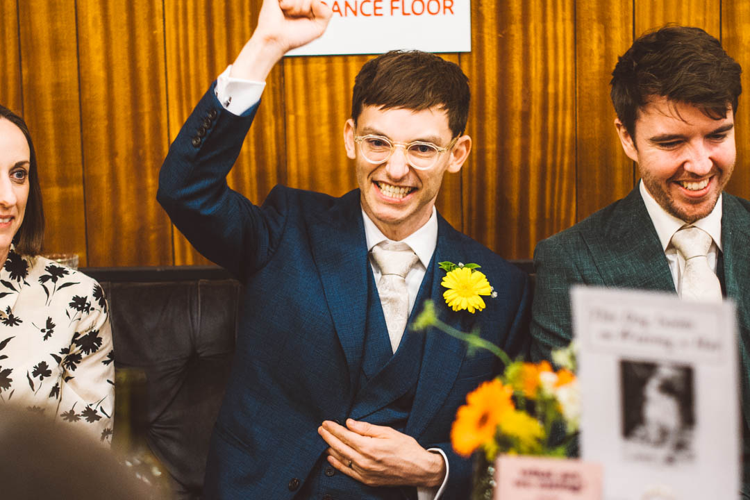 groom's reaction to funny speech