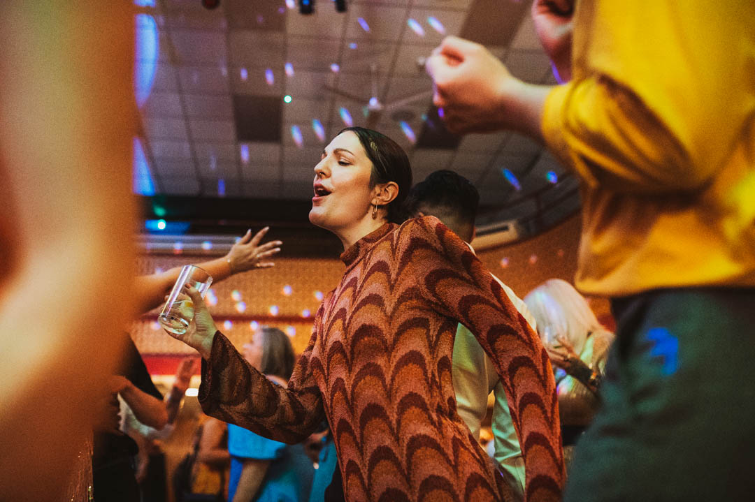 Mildmay Club wedding guest on dancefloor