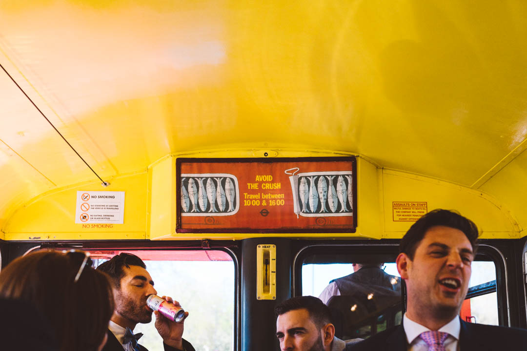 Old Marylebone Town Hall wedding, routemaster ride