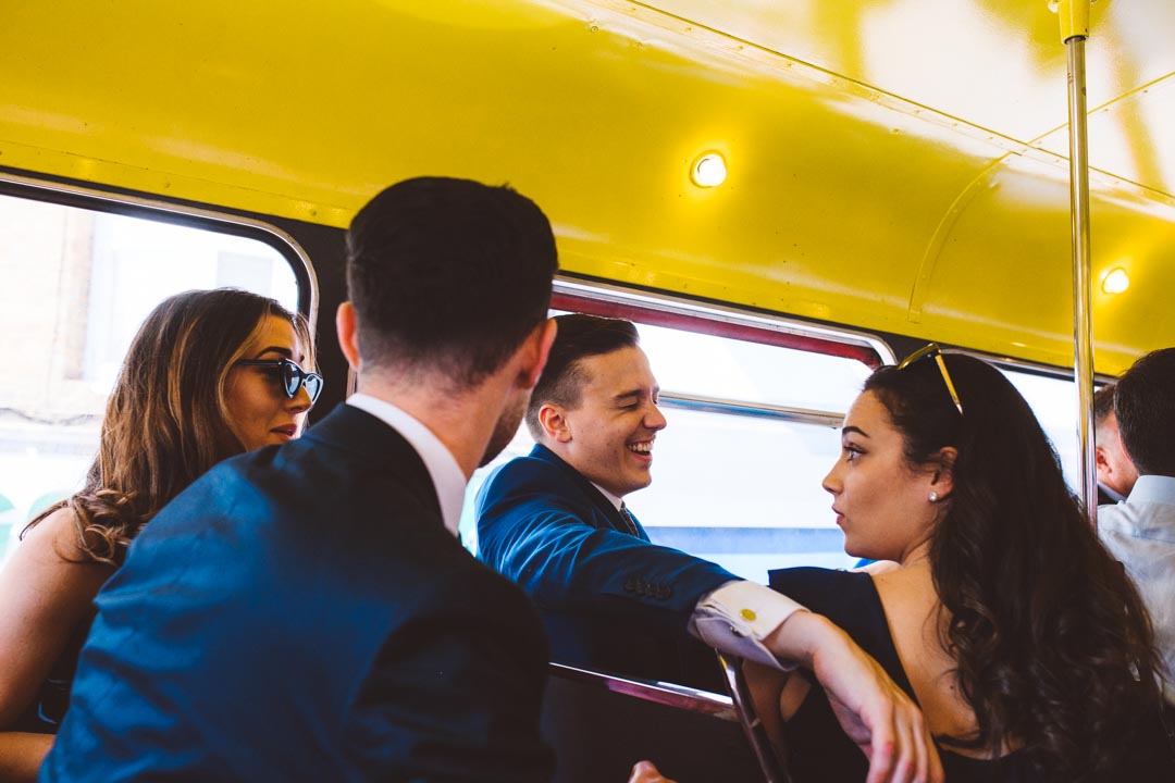 Old Marylebone Town Hall wedding, routemaster ride
