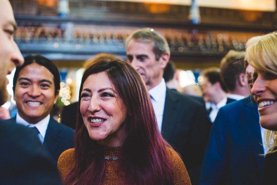 smiling wedding guests