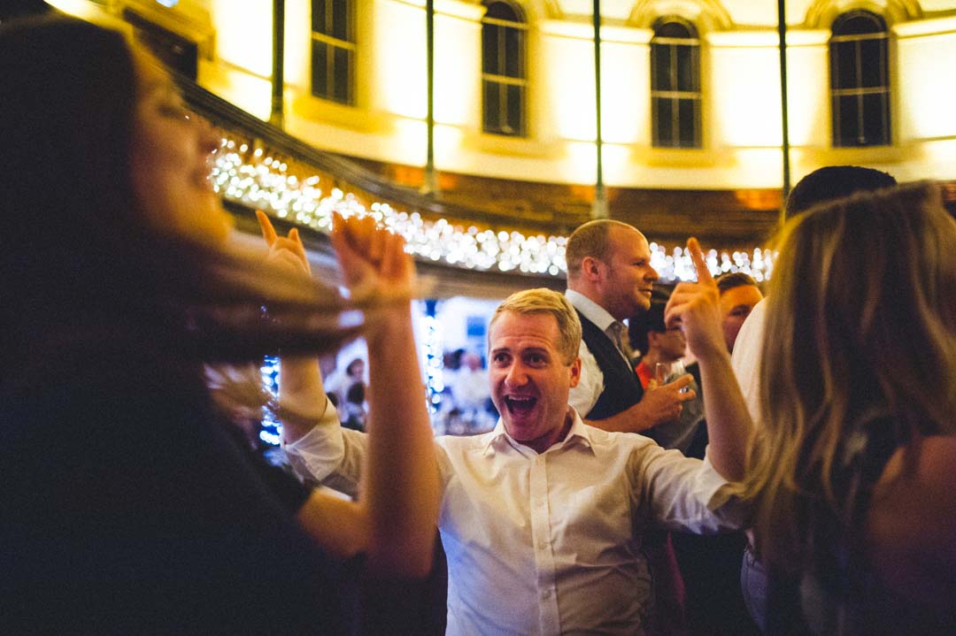 fun wedding photo guest dancing