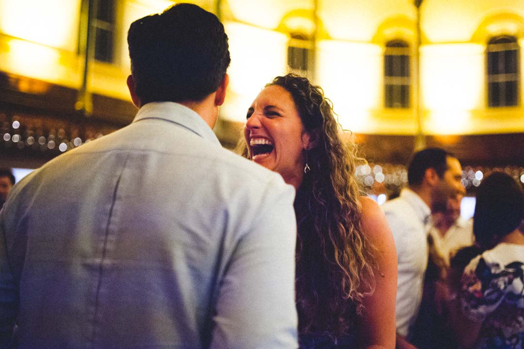 laughing guest