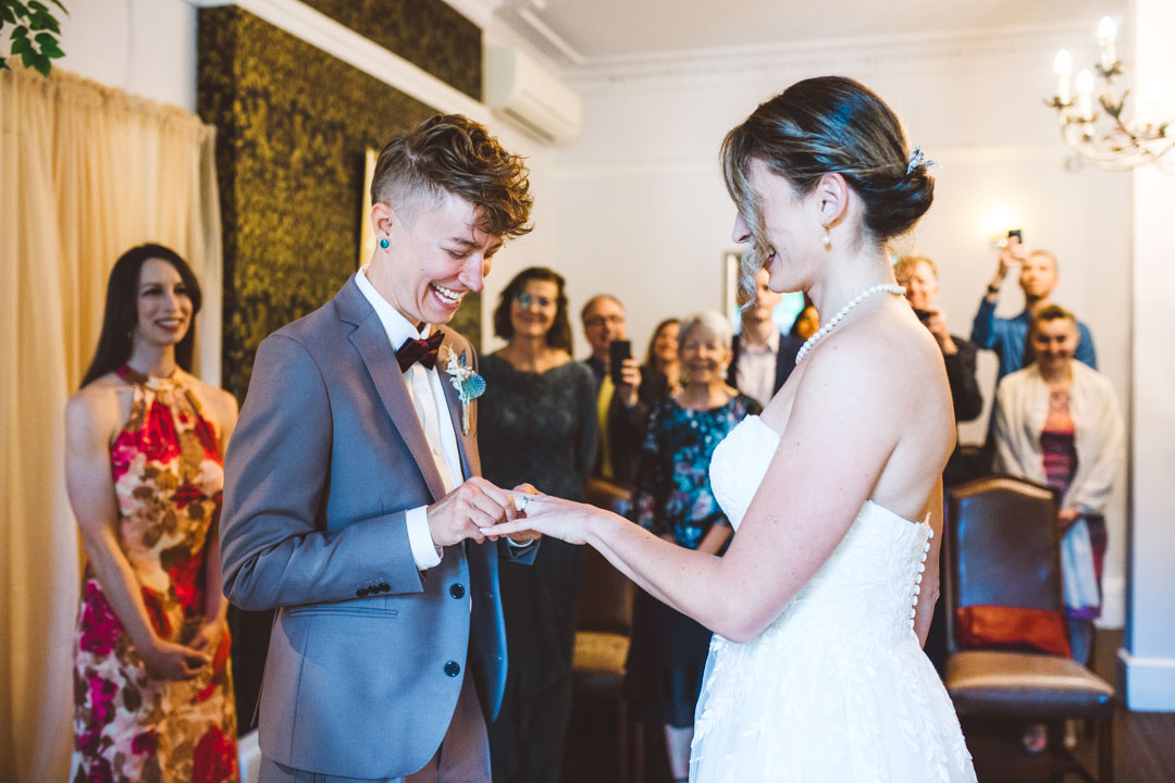 Southwark Register Office exchanging rings