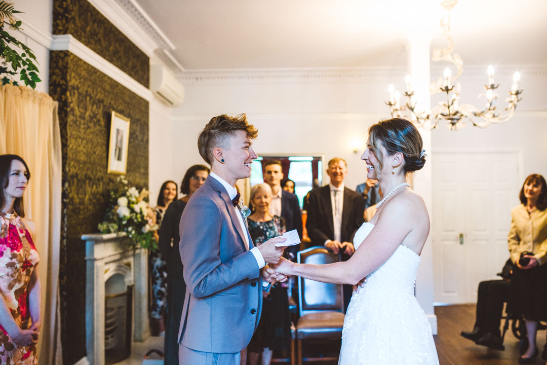 Southwark Register Office bride reading personal vows