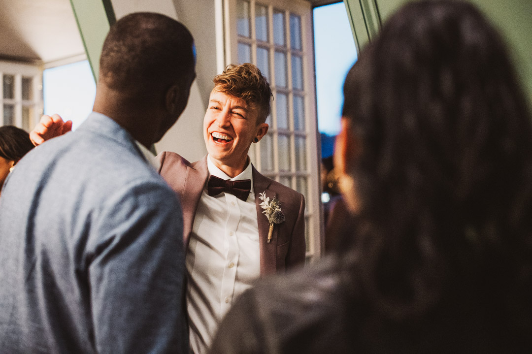 bride greeting guests