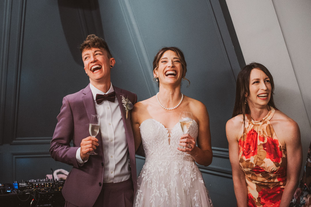 brides' reaction to funny speech
