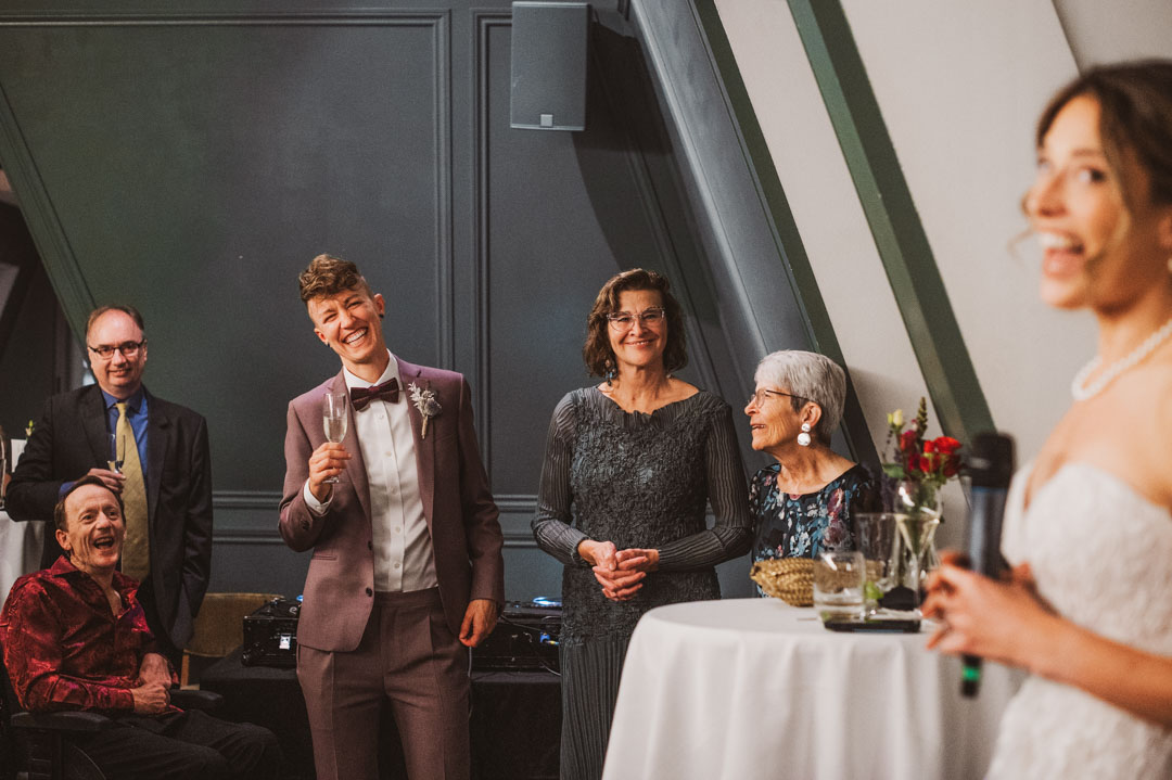 Swan at the Globe wedding speech