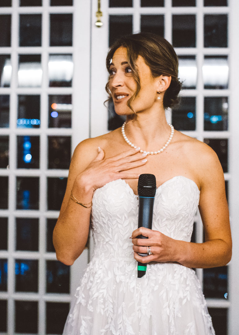bride making a speech