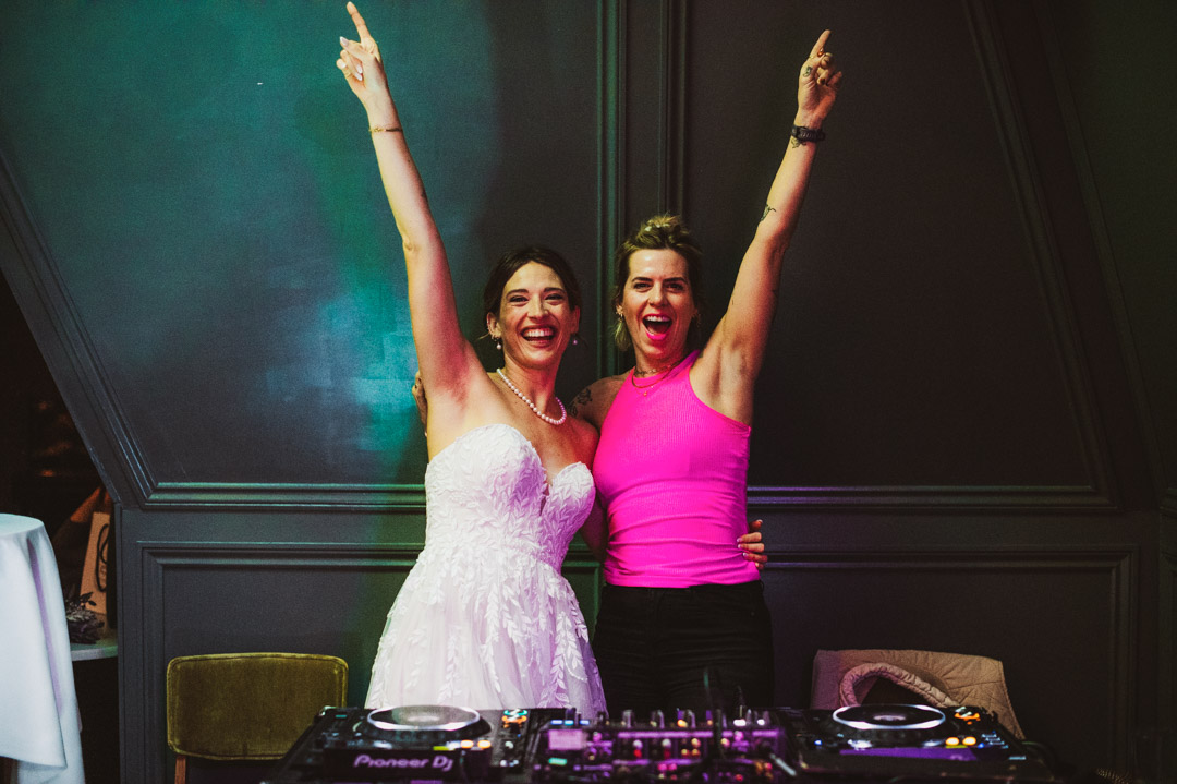 bride with DJ Hattie Pearson