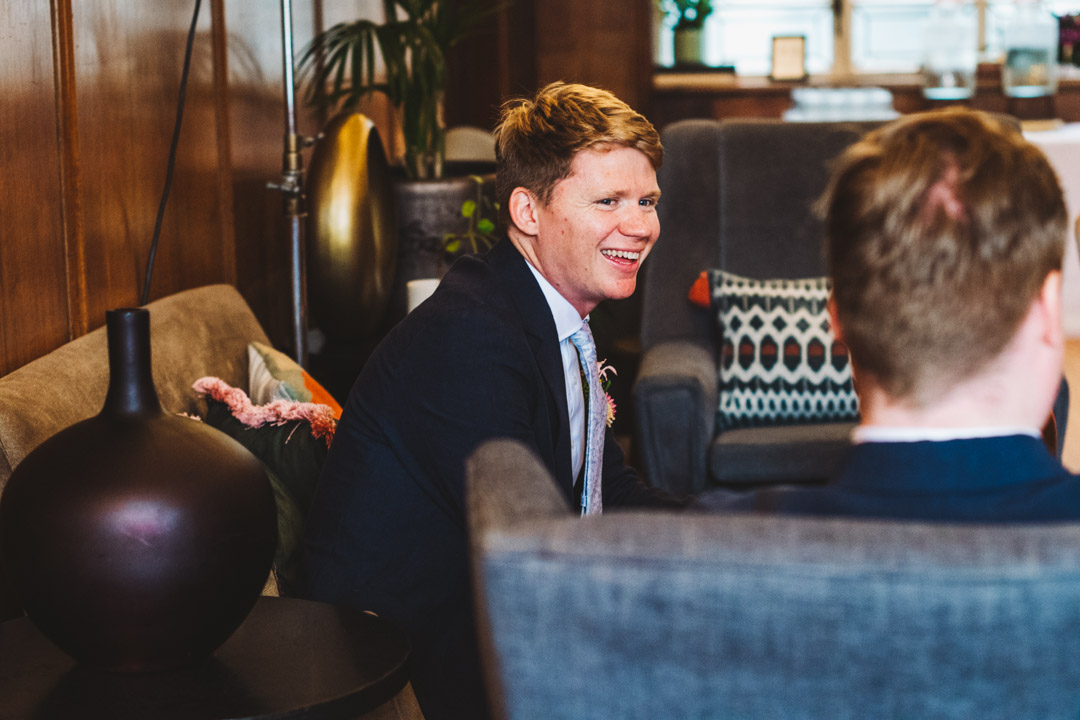 groom smiling