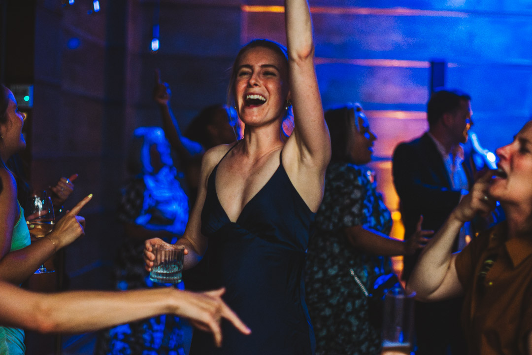 Town Hall Hotel wedding party guests on dancefloor