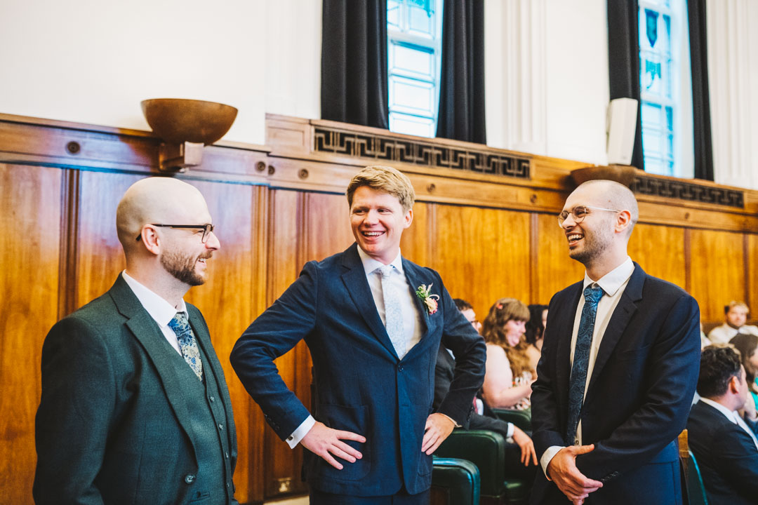 Town Hall Hotel wedding groom with groomsmen