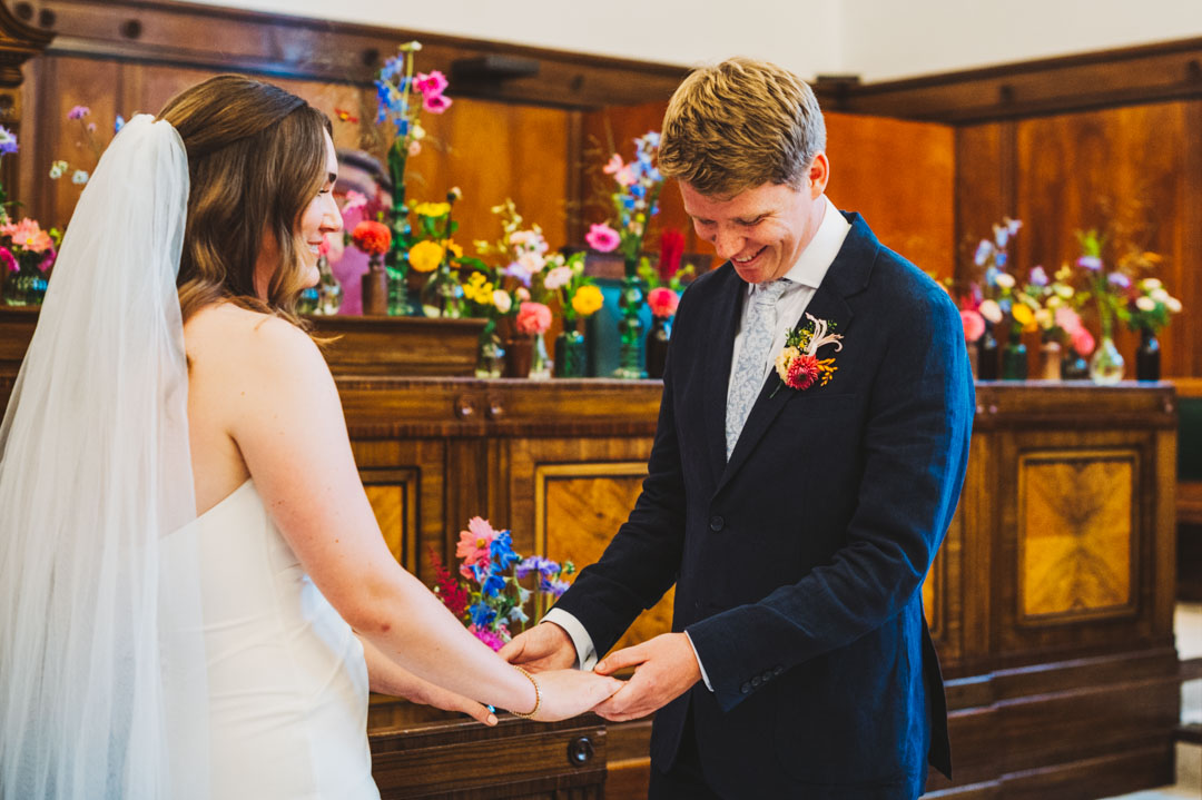 Town Hall Hotel Wedding emotional groom