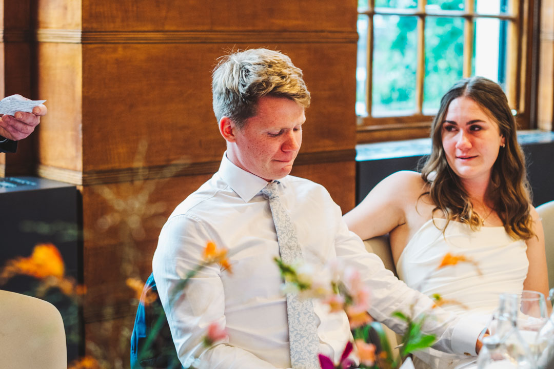 emotional bride and groom