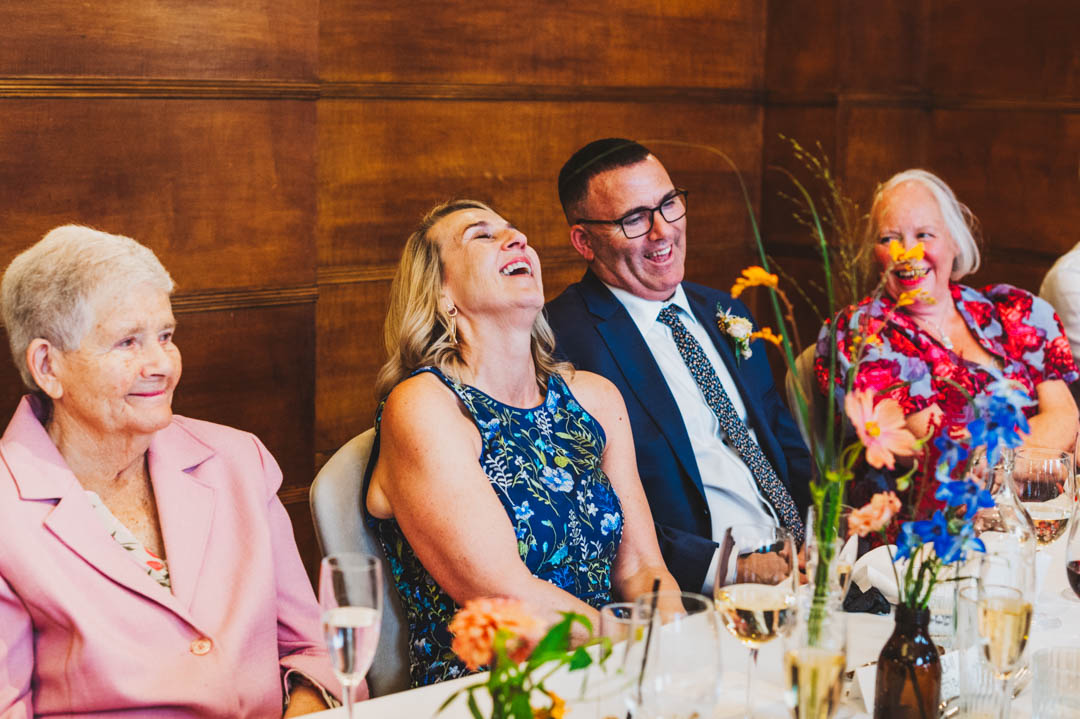 guests reactions to groom's speech
