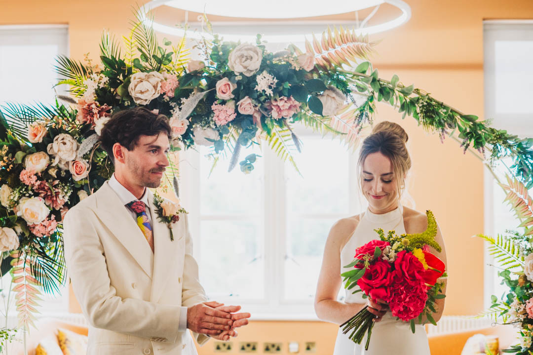 Waltham Forest Town Hall wedding couple clapping