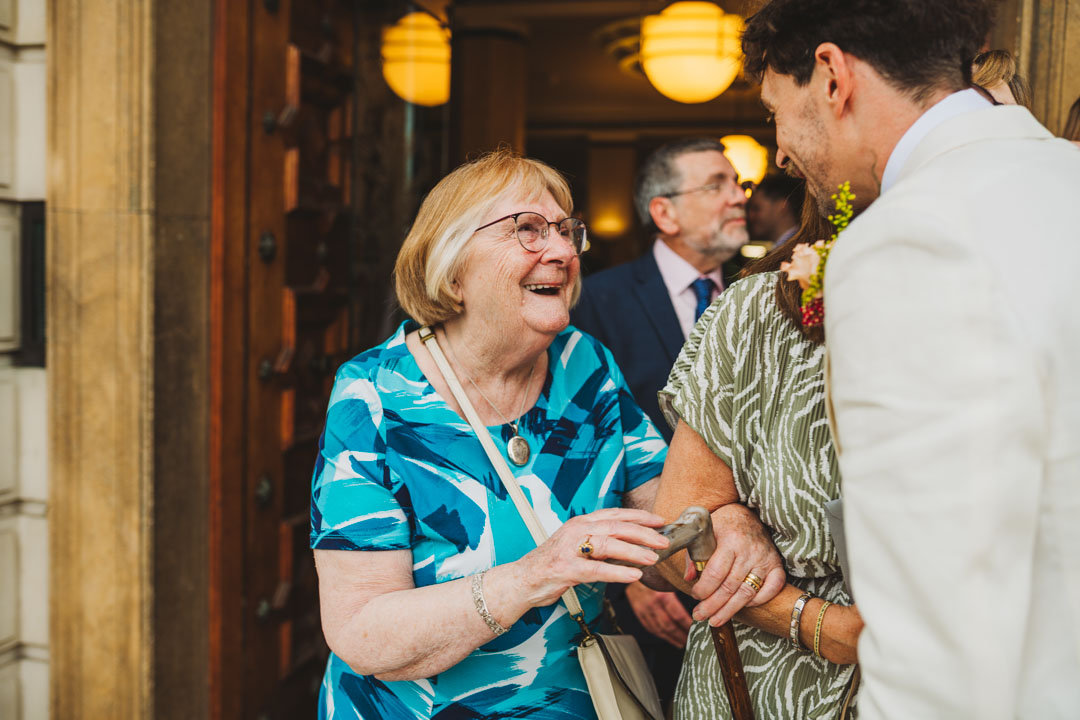 Waltham Forest Town Hall wedding groom with grandmother