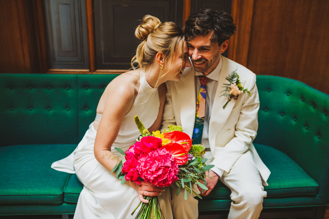 Waltham Forest Town Hall wedding unposed couple photo