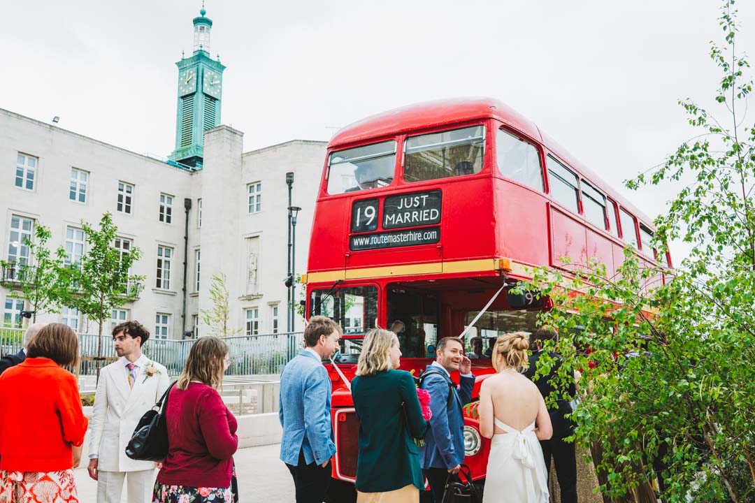 Waltham Forest Town Hall wedding bus