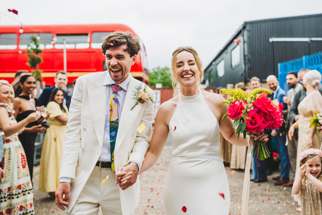 Waltham Forest Town Hall wedding confetti throw