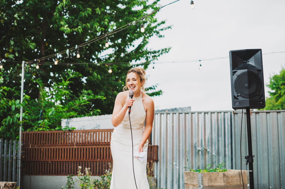 bride making a speech
