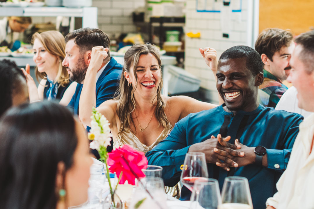 Renegade Urban Winery wedding candid photo of guests