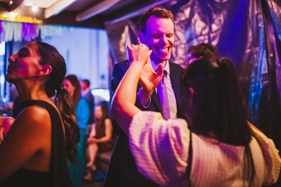 wedding guests dancing