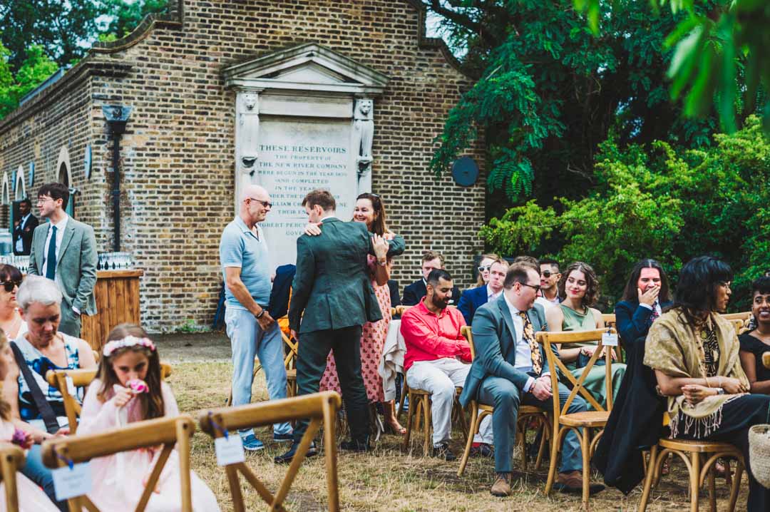 wedding guests waiting