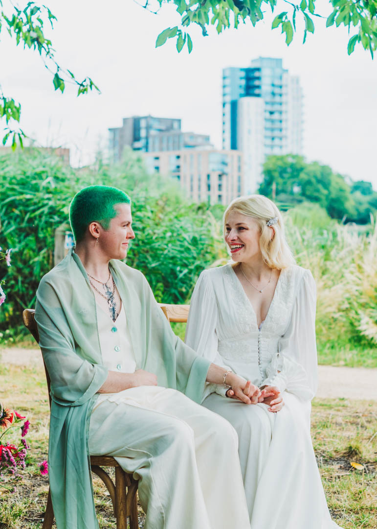 Woodberry Wetlands wedding queer couple photo