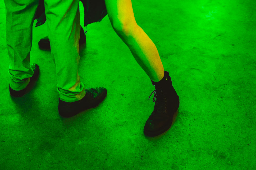 Woodberry Wetlands wedding feet on dancefloor