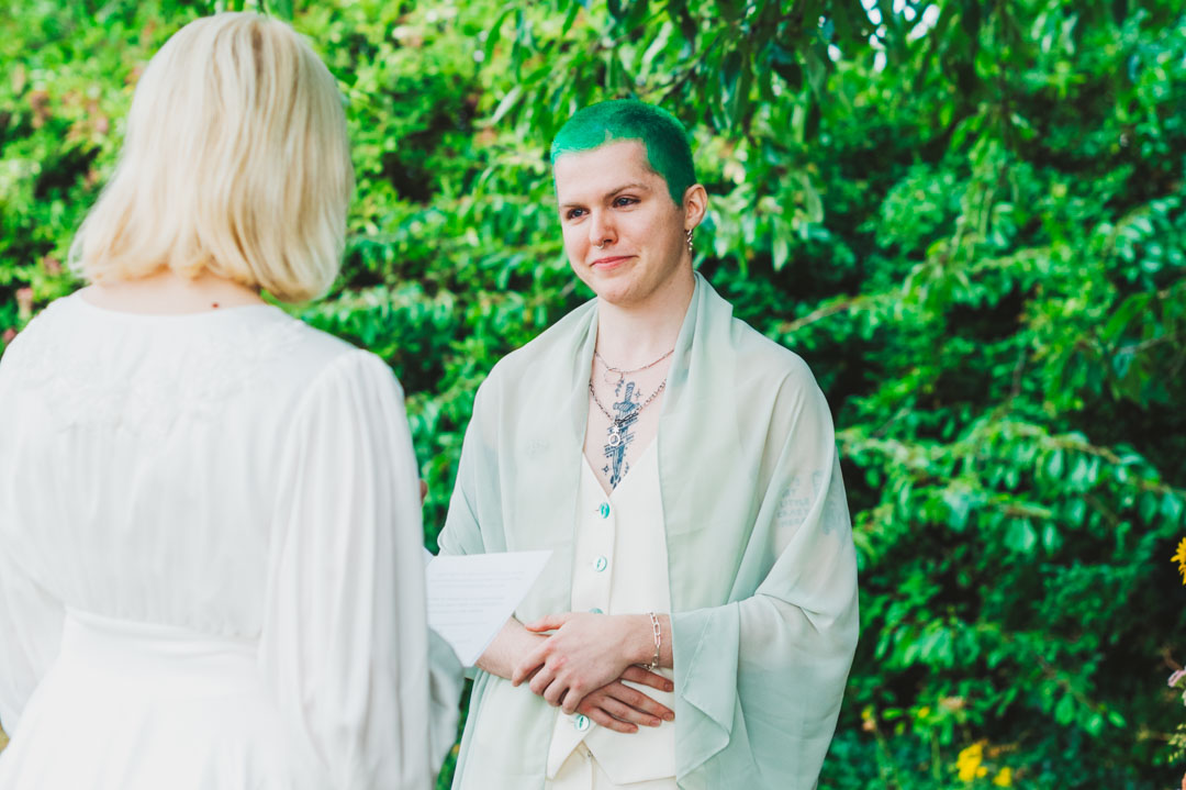 partner listening to personal vows