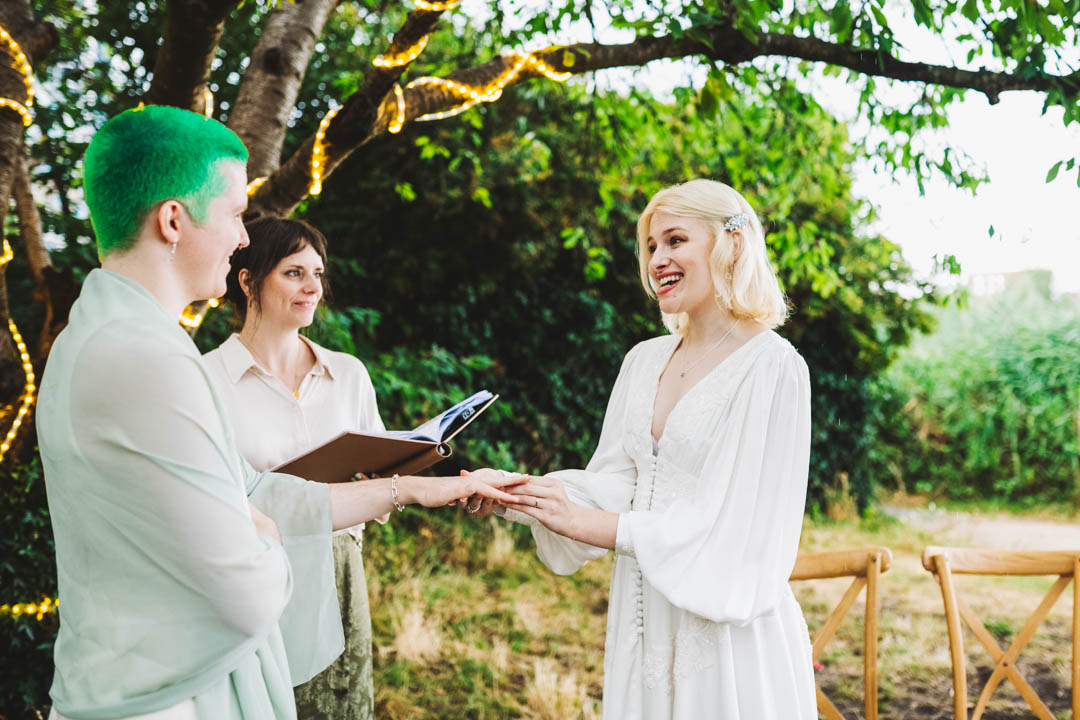 exchanging rings and wedding vows