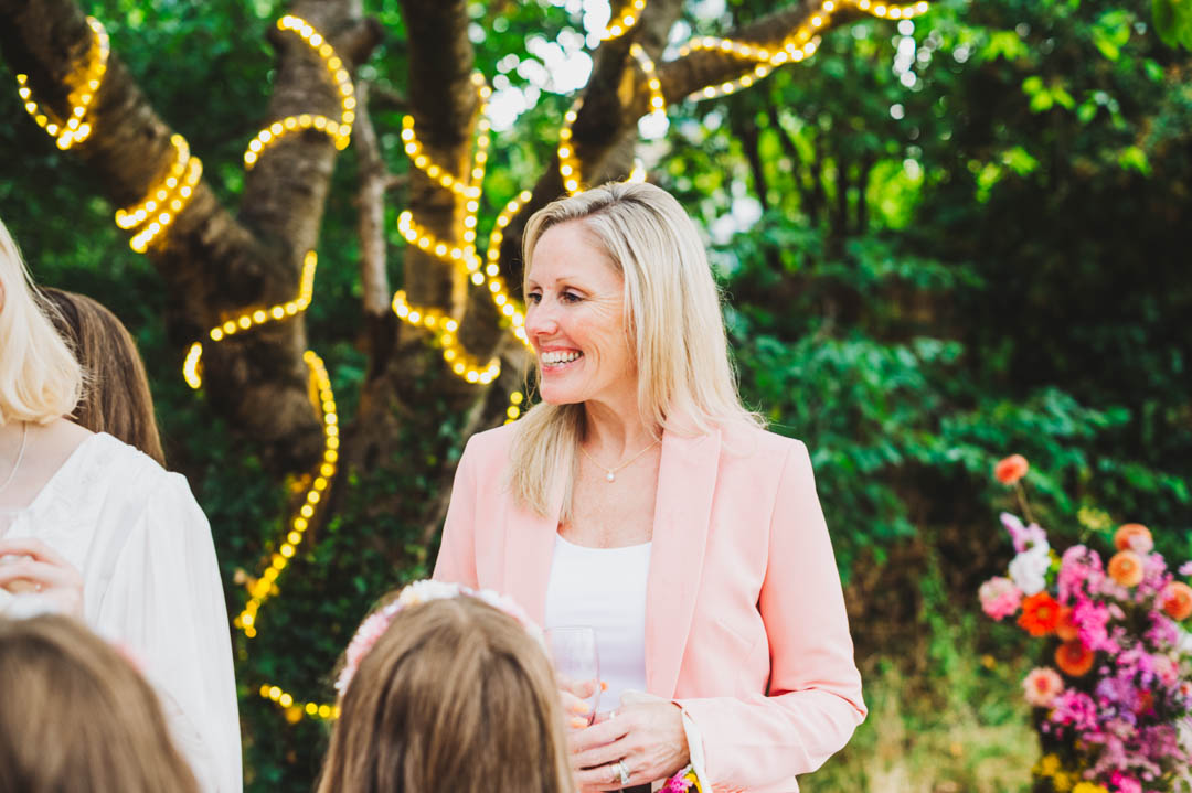 candid photo mother of the bride smiling