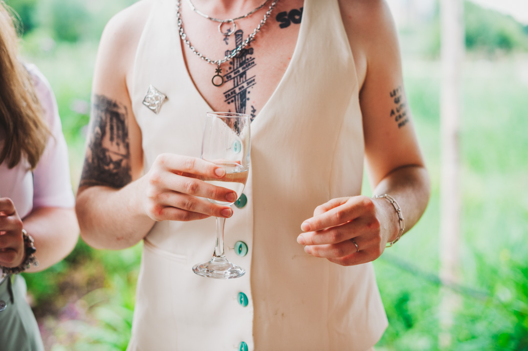 Woodberry Wetlands wedding close-up drink