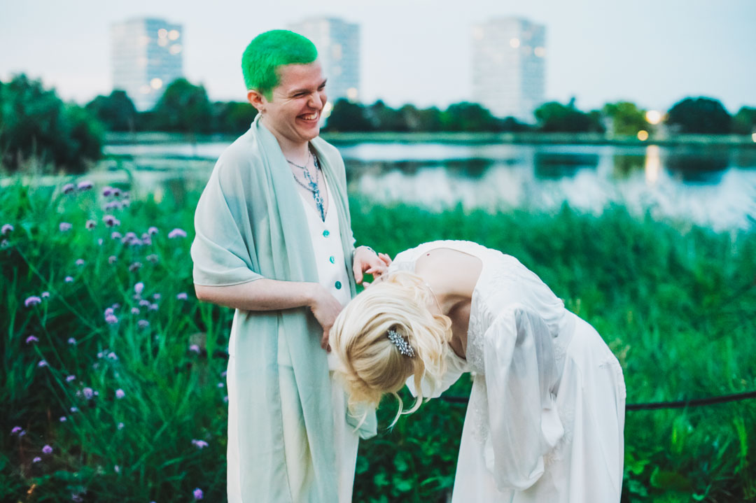 couple laughing
