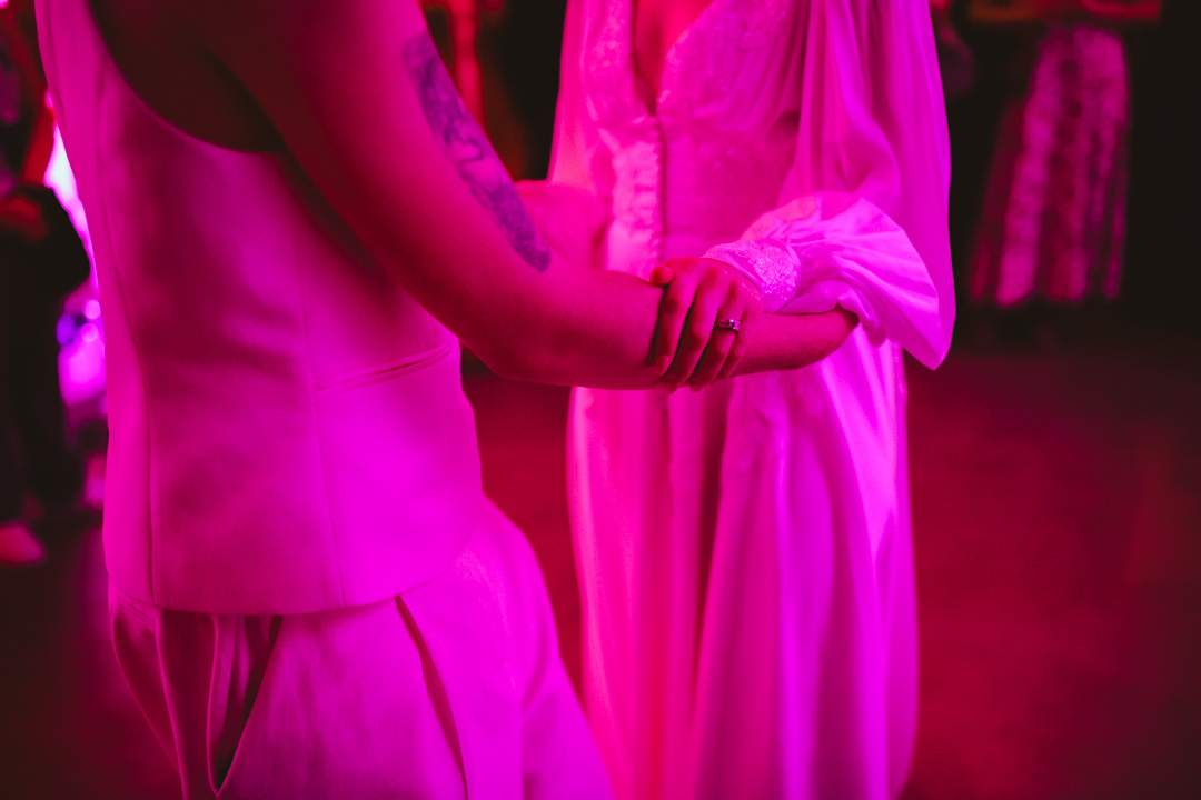 Woodberry Wetlands wedding first dance hand close-up
