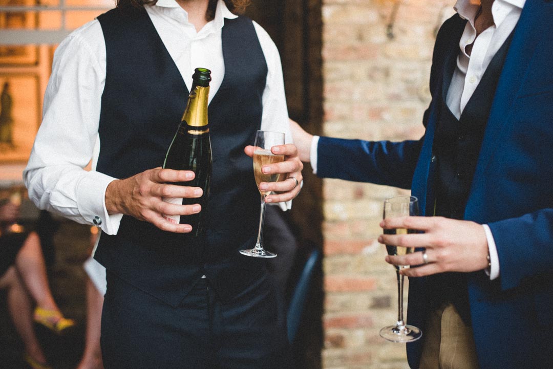 wedding reception champagne